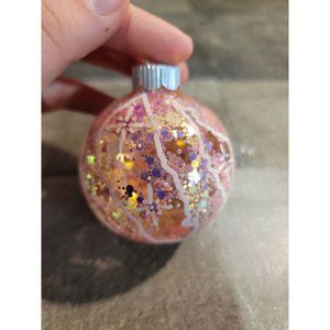 Clear pink glitter ball ornament Xmas decor star